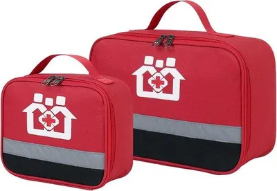 Zdjęcie produktu dla Zestaw torebek na leki (2 szt.) – wodoodporne torebki pierwszej pomocy do aktywności na świeżym powietrzu, biwakowania i wędrówek – duże i małe torebki na leki