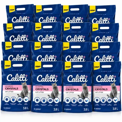 Produktbild von Calitti Clumping Crystals Silikat Katzenstreu 60,8L klumpend 99% staubfrei