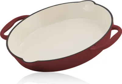 Produktbild von Mahlzeit Gusseisen Bratpfanne | Ø 29 cm | Dark Cherry | Zwei Griffe, zwei Ausgießer, emailliert