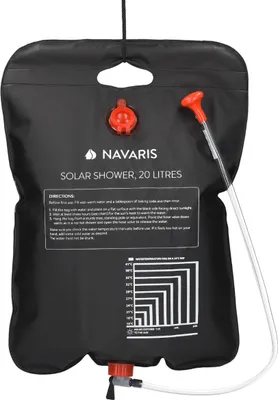 Produktbild von Navaris Campingdusche solar 20 L - Camping Dusche Solardusche - Campdusche Reisedusche kompakt - Camp Shower Outdoordusche mobil