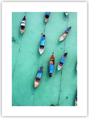 Produktbild von Poster - Poster ohne Rahmen - Boote mit Luft - 30x40 cm - Wand Bild - Wanddeko - Wandbilder - Kunstposter - Wandposter - Bilder - Kunstdruck - Wanddekoration - Wandbild - P2XPA30x40-4362