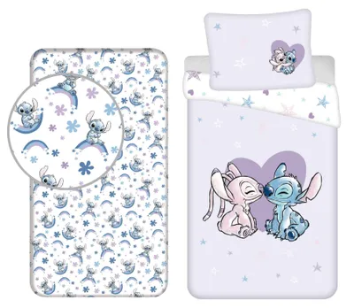 Image de Ensemble de literie Lilo & Stitch : couette et drap-housse