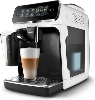 Produktbild von Philips Kaffeevollautomat 3200 Series, 5 Kaffeespezialitäten, LatteGo Milchsystem, Touchdisplay, Weiß (EP3243/50)