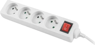 Obrázek produktu pro Lanberg PS1-04E-0150-W, 1,5 m, Vnitřní, Typ E, Bílá, 4 AC zásuvky / AC zásuvek, 2500 W