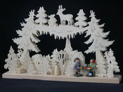Produktbild von Schwibbogen mit Striezelkinder und Beleuchtung BxHxT 50x31x7cm NEU