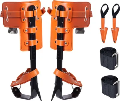 Immagine prodotto di Ramponi per l'arrampicata sugli alberi - Set da arrampicata arancione - 335,28-431,8 mm - Ramponi antiscivolo per l'arrampicata sicura - Accessori professionali per l'arrampicata