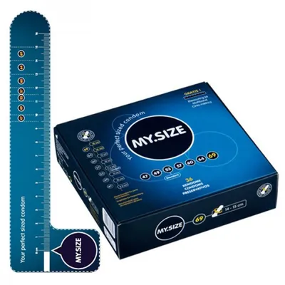 Zdjęcie produktu dla MY.SIZE 10117217, Prezerwatywa dla mężczyzn, Przezroczysty, Lateks, ISO 4074: 2002, CE0197, 69 mm, 223 mm