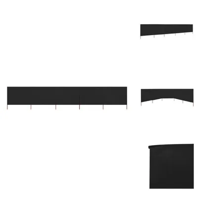 Obrázek produktu pro vidaXL 5-dílná větrná clona 600 x 120 cm černá - Slunečníky a slunečníky