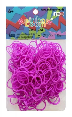 Produktbild von Rainbow Loom / 300 Gummibänder + 12 Clips / Farbe: neon-lila