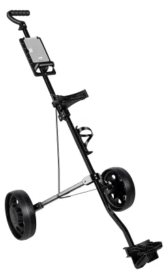 Image de Caddie de golf à 2 roues, chariot de golf, caddie de golf pliable et léger avec panneau multifonction, sangle réglable et 2 roues
