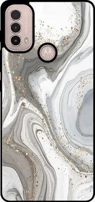Zdjęcie produktu dla Etui na telefon Smartphonica pasujące do Motorola Moto E30 / E40 z marmurowym nadrukiem - tylna obudowa z TPU z marmurowym wzorem - srebrny