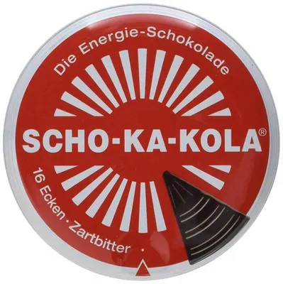 Produktbild von SCHO KA KOLA die Dose mit 16 Ecken Zartbitterschokolade 100g