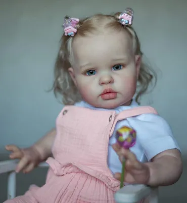 Reborn Baby Puppe 60 cm, lebensechte Silikonpuppe mit Zubehör