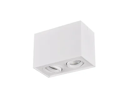 Image de Spot BISCUIT blanc 2xGU10x35W en métal, dimensions : 12,5 x 17,8 x 9,6 cm, IP20, Trio