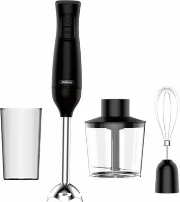 Obrázek produktu pro Tyčový mixér 3v1 Rosberg R51112OSC, 350 W, 0,7 l, 2 rychlosti, Odnímatelná kovová tryska, Šlehač, Černá