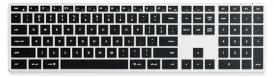 Immagine prodotto di Tastiera Bluetooth - Layout US QWERTY - Tastierino numerico - Retroilluminata - Alluminio argento