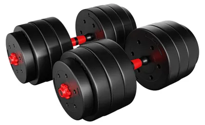 Zdjęcie produktu dla Regulowany zestaw obciążników o wadze 40 kg – wykonany z tworzywa ABS i gumy, przeznaczony do ćwiczeń fitness