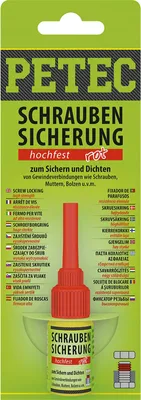 Produktbild von Petec Schraubensicherung hochfest rot Schraubenkleber Flasche 5g