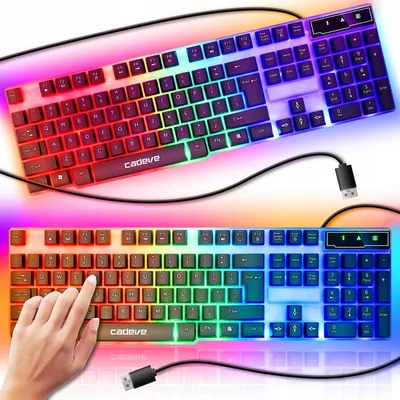 Produktbild von Beleuchtete RGB-Gaming-Tastatur für Spieler, Membran, LED, USB 2.0 3.0