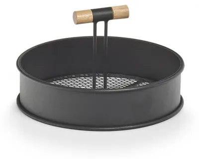 Produktbild von Zeller Tablett - schwarz - Metall mit Holz - rund - 20 x 11 cm
