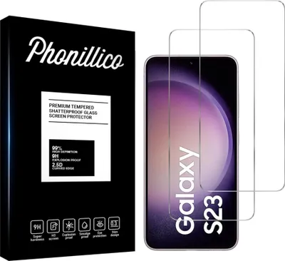 Image de Verre trempé pour Samsung Galaxy S23 [2 pièces] Film de protection d'écran anti-rayures verre résistant Phonillico®