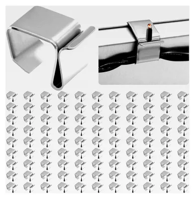 Produktbild von 100 Stück Metall Dachrinnenhaken für Lichterketten und Weihnachtsbeleuchtung
