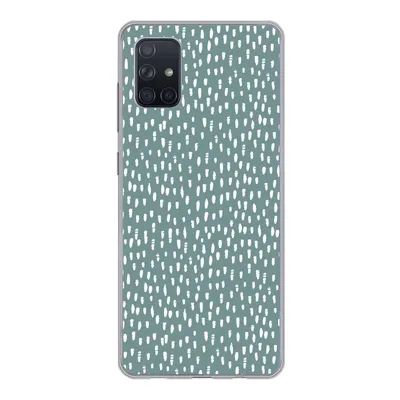 Produktbild von MuchoWow® Handyhülle Schutzhülle Hülle für Samsung Galaxy A71 Polka dots - Weiß - Grün Silikon Softcase Handy Hülle - Kartenbesitzer