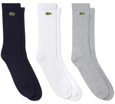 Image de Chaussettes Lacoste Calcetines Lacoste Classic Sport azul marino blanco gris (3 unidades) pour Homme