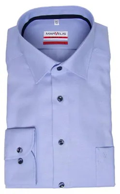 Produktbild von Marvelis - Modern Fit - Herren Langarm Hemd, (731234), Größe:43, Farbe:Hellblau (11)