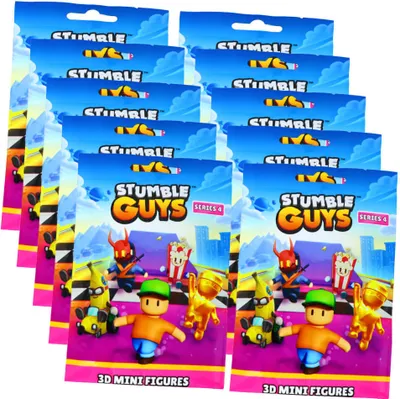 Produktbild von Stumble Guys 3D Sammelfiguren Serie 4 - Chrome Figur - 10 Tüten