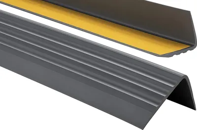 Produktbild von ProfiPVC Treppenkantenprofil PVC 50x40mm 1,10 m selbstklebend Anti-Rutsch Treppenkanten-Schutzprofil, Anthrazit