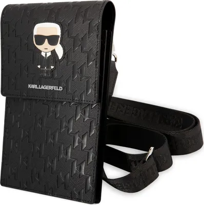 Obrázok produktu pre Karl Lagerfeld Monogram Ikonik Patch Wallet Phone Bag - taška na smartfón a príslušenstvo (čierna)