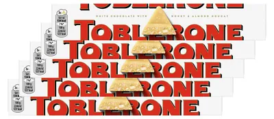 Produktbild von Toblerone White Schweizer Schokolade Honig Mandel Nougat 100g 5er Pack