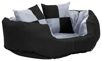 Productafbeelding van vidaXL Omkeerbaar en wasbaar hondenbed, grijs en zwart, 65x50x20 cm