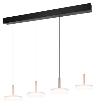 Obrázek produktu pro LED lustr CELESTE v hnědo-černých odstínech, 7 W, teplá bílá, 3000 lm, sklo, rozměry: 200 x 115 x 22 cm, IP20, Trio