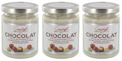 Immagine prodotto di Grashoff crema di cioccolato bianco e noci di macadamia 235g confezione da 3 pezzi