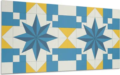 Produktbild von Geometrisches Sternenmuster – Selbstklebende Fliesen – Wandverkleidung – Wandpaneel – PVC Fliesen – Vinylflisen – PCV Flisen – Selbstklebend – Wanddeko – 6 Stück 60 x 30 cm