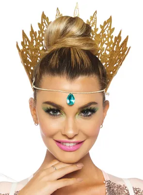 Immagine prodotto di glitterata dorata con gioiello per costumi da regina