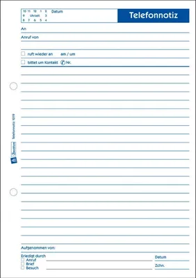 Produktbild von Vordruck Telefonnotiz A5 VE=10x50 Blatt