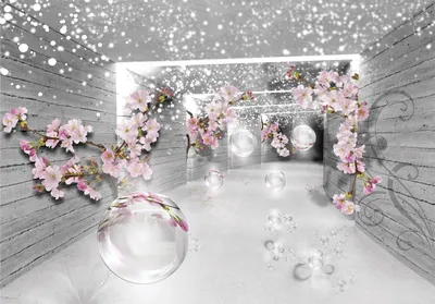 Produktbild von Fototapete 3D Effekt Blumen Tunnel Abstrakt 400x280 cm - inkl. Kleister - für Wohnzimmer Schlafzimmer Flur Modern Vlies Tapete Vliestapete Wandtapete Motivtapeten UV-Beständig