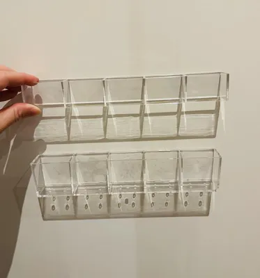 Acryl-Strohhalmhalter für Schranktür, selbstklebend, 5 Fächer, transparent