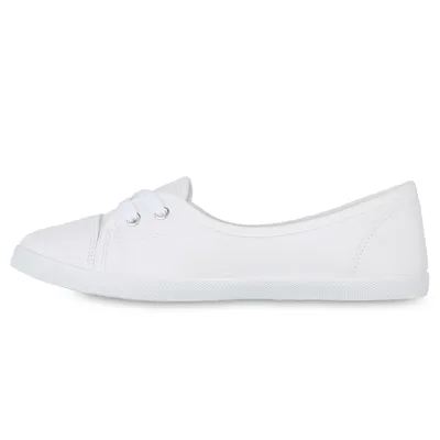 Produktbild von VAN HILL Damen Sportliche Ballerinas Bequeme Stoff Freizeit Schuhe 841298, Farbe: Weiß, Größe: 38