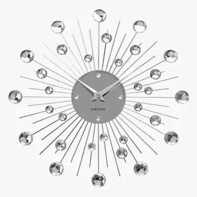 Produktbild von Karlsson - Wanduhr Sunburst Medium - Silber
