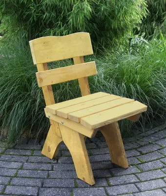 Produktbild von Gartenstuhl Holzstuhl aus Kiefernholz massiv hellbraun