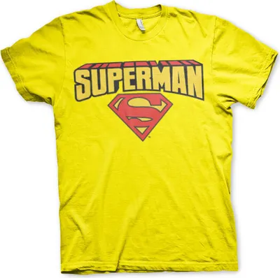 Produktbild von Superman Blockletter Logo T-Shirt - X-Large - Yellow