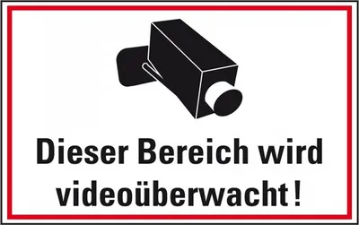 Produktbild von Dreifke® Aufkleber I Hinweisschild Bereich wird videoüberwacht, Pikto, Folie,...