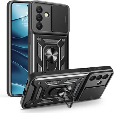 Produktbild von Outdoor Panzer Hülle für Samsung Galaxy A26 mit Kameraschutz Ringhalter Bumper in Schwarz