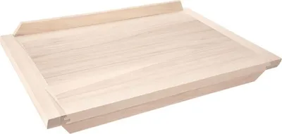 A wooden rolling pin on a white background.