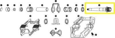 Image de Crankbrothers Pédale Spindle axe, Mallet DH+Enduro+Double Shot, droite