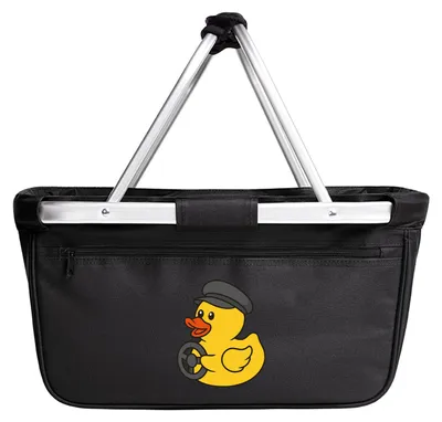 Produktbild von Huuraa Einkaufskorb Quietscheente Kraftfahrt Comic Gummiente 20 Liter Black faltbarer Tragekorb Geschenkidee